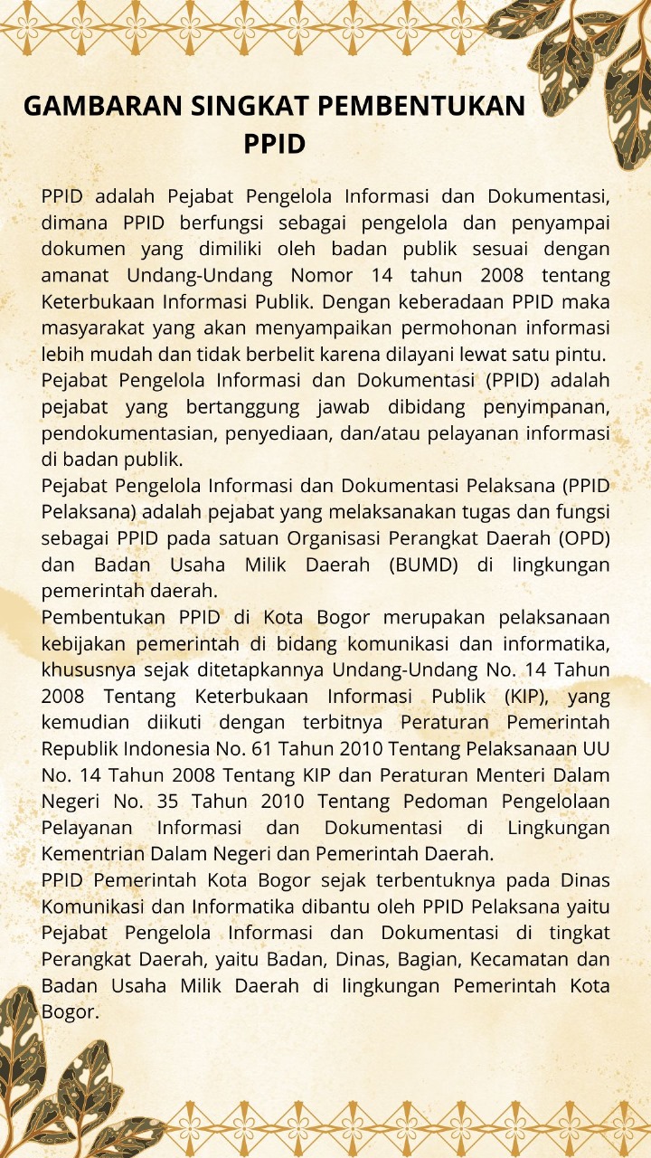 Gambaran Singkat Pembentukan PPID